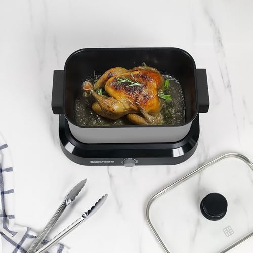 West Bend Versatility Slow Cooker Large Capacity Non-stick Cooking Vessel & Variable Temperature Heating Base Includes Travel Lid and Storage Bag, Range and Oven-Safe Cooking Pot, 5-Quart, Silver - My Kitchen Products