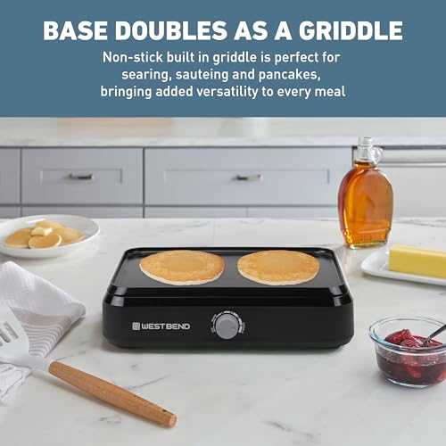 West Bend Versatility Slow Cooker Large Capacity Non-stick Cooking Vessel & Variable Temperature Heating Base Includes Travel Lid and Storage Bag, Range and Oven-Safe Cooking Pot, 5-Quart, Silver - My Kitchen Products