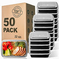 WGCC Meal Prep Containers, 32OZ 50 Pack Extra-thick Food Storage Containers with Lids, Plastic Microwavable Bento Box Reusable Storage Lunch Boxes BPA Free, Stackable, Dishwasher/Freezer Safe - My Kitchen Products