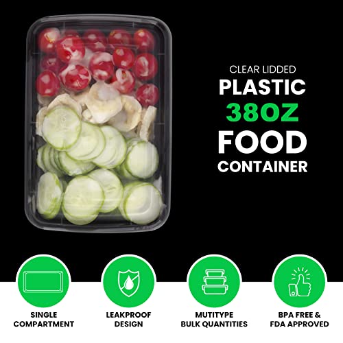 WGCC Meal Prep Containers [38OZ] Plastic Food Storage Containers With Lids,10-Pack Reusable To Go Containers, Disposable Food Prep Container, BPA-free, Stackable, Microwave/Dishwasher/Freezer Safe - My Kitchen Products