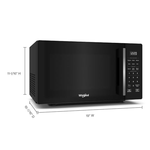 Whirlpool WMCS3019RB Countertop Microwave with Turntable 0.9 Cu. Ft, Steam Clean, 900 Watt Microwave, Black - My Kitchen Products