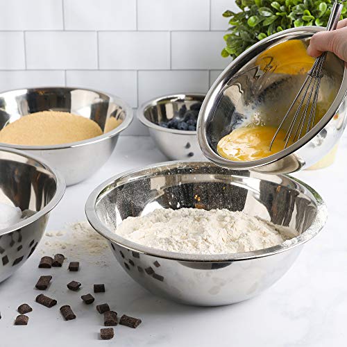 WHYSKO Meal Prep Stainless Steel Mixing Bowl (5-Piece Set) Home, Refrigerator, and Kitchen Food Storage Organizers | Ecofriendly, Heavy Duty, No Lids - My Kitchen Products