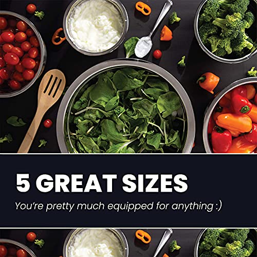 WHYSKO Stainless Steel Mixing Bowl Set, 10 Piece Stainless Steel Mixing Bowls with Lids Set for Food Prep Storage and Serving, Dishwasher Safe for Kitchen Baking Cooking, Silver - My Kitchen Products
