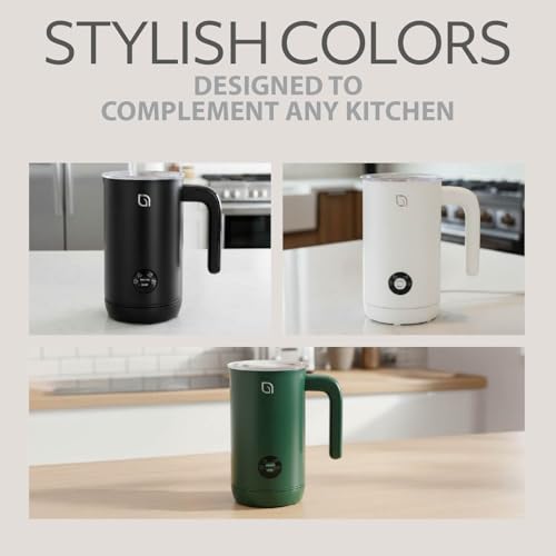 WILLOW Eco Series Milk Frother, 4 in 1 Milk Steamer, One Button Operation Hot and Cold Foam Maker 8.12oz/240ml Milk Warmer for Coffee & Latte, Made from 99% Recycled Plastics, Non-Toxic - GREEN - My Kitchen Products