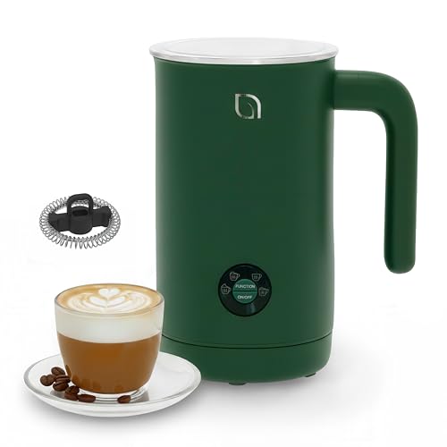 WILLOW Eco Series Milk Frother, 4 in 1 Milk Steamer, One Button Operation Hot and Cold Foam Maker 8.12oz/240ml Milk Warmer for Coffee & Latte, Made from 99% Recycled Plastics, Non-Toxic - GREEN - My Kitchen Products