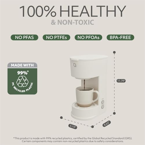WILLOW K-Cup Coffee Maker, Single Serve Coffee Maker with 6 to 12oz Brew Size & Strong Brew Option, Single Cup Coffee maker made with 99% PCR Recycled Plastics, Coffee Machine - My Kitchen Products