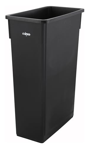 Winco Slender Trash Can, 23-Gallon, Black - My Kitchen Products