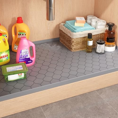 Winisok Silicone Under Sink Mat 34" x 22", Kitchen Essentials and Gadgets, Shelf Liner and Cabinet Protector, Home Organizers and Storage, Waterproof Bathroom Tray - My Kitchen Products