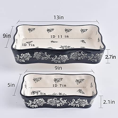 Wisenvoy Baking Dish Casserole Dish Ceramic Lasagna Pan 2-Pcs Bakeware Sets Baking Dishes Baking Set Baking Dish Set - My Kitchen Products