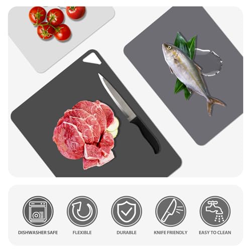 WK Flexible Plastic Cutting Boards Mats for Kitchen, Flexible Non Slip Cutting Mat, Thin Cutting Sheets, BPA Free, Dishwasher Safe, Multi Sizes - My Kitchen Products