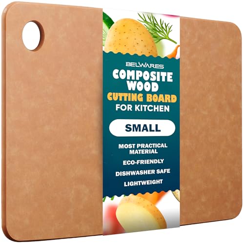 Wooden Cutting Board for Kitchen - Small Composite Wood Cutting Boards Dishwasher - Thin, BPA Free & Eco-Friendly Chopping Board (11.5 x 9 Inch, Natural) - My Kitchen Products