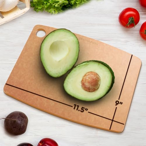 Wooden Cutting Board for Kitchen - Small Composite Wood Cutting Boards Dishwasher - Thin, BPA Free & Eco-Friendly Chopping Board (11.5 x 9 Inch, Natural) - My Kitchen Products