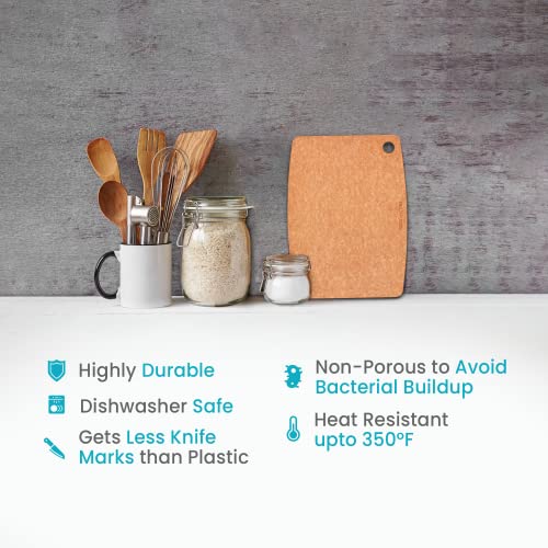 Wooden Cutting Board for Kitchen - Small Composite Wood Cutting Boards Dishwasher - Thin, BPA Free & Eco-Friendly Chopping Board (11.5 x 9 Inch, Natural) - My Kitchen Products