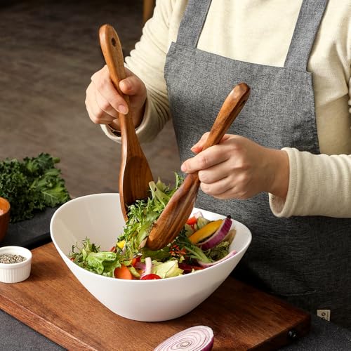 Wooden Spoons for Cooking, 12 Pcs Teak Wood Kitchen Utensils Set with Spoon Rest - Nonstick Heat Resistant Wooden Cooking Utensils, Natural Healthy Spatula Set for Pots and Pans - My Kitchen Products