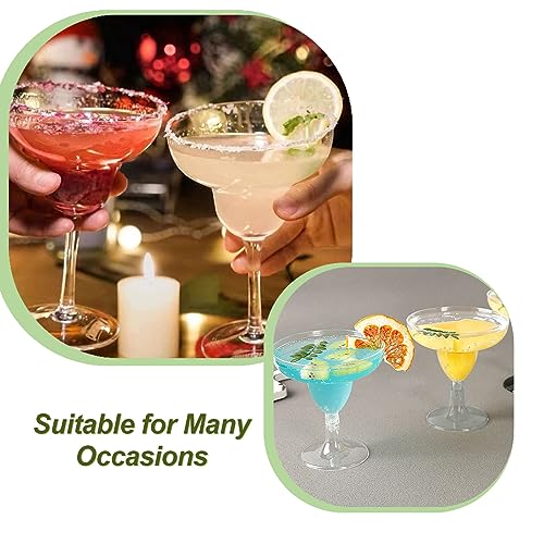 WOPPLXY 60 Pcs Plastic Margarita Glasses, 5 oz Clear Cocktail Glasses for Cinco de Mayo, Taco Party, and Mexican Decoration, Plastic Margarita Cups for Taco Bar Events Wedding Parties - My Kitchen Products