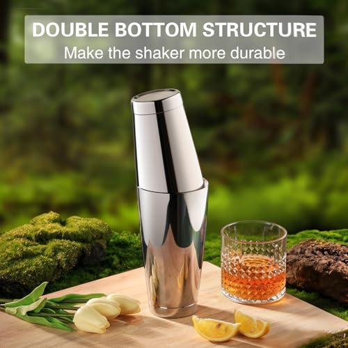 WOTOR Boston Cocktail Shaker Set, 18 oz & 28 oz Stainless Steel Weighted Shaker Tins, Metal Martini Shaker Drink Mixer for Bartending, professional Bar Tools for Bartender （Sliver） - My Kitchen Products