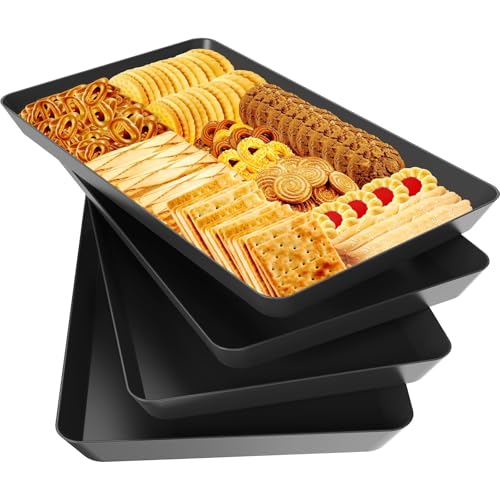 WOWBOX 4 pcs Serving Tray for Entertaining, Serving Platters for Snacks, Fruit, Cookies