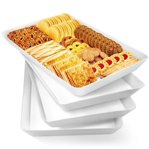 WOWBOX 4 pcs Serving Tray for Party, Grilling Accessories, Serving Platters for Snacks