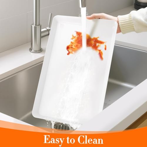 WOWBOX 4 pcs Serving Tray for Party, Grilling Accessories, Serving Platters for Snacks, Fruit, Reusable Plastic Trays for Serving Food and Pantry Organization in Kitchen & for Mothers Day Parties - My Kitchen Products