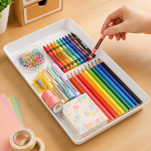 WOWBOX 4 pcs Serving Tray for Party, Grilling Accessories, Serving Platters for Snacks, Fruit, Reusable Plastic Trays for Serving Food and Pantry Organization in Kitchen & for Mothers Day Parties - My Kitchen Products
