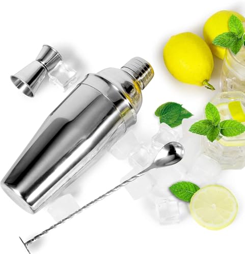 WPHUAW 24oz Cocktail Shaker Bar Set-Professional Margarita Mixer Drink Shaker Professional Stainless Steel Bar Tools Built-in Bartender Strainer for Martini Kit - My Kitchen Products