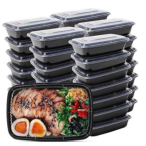 WUHUIXOZ Meal Prep Container, 50 Pack 32 oz Food Storage Containers with Lids, Disposable Bento Box Reusable Plastic Lunch Box, BPA Free Take-Out Box Microwave Dishwasher Freezer Safe - My Kitchen Products