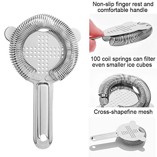 WUWEOT 6 Pack Cocktail Strainer, Stainless Steel Bar Strainer, Bar Tool Drink Strainer with 100 Wire Spring for Professional Bartenders and Mixologists - My Kitchen Products