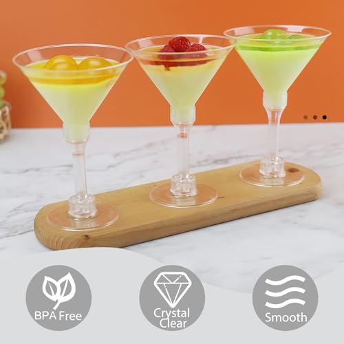 WUWEOT 60 Pack Plastic Martini Glasses, 5 Oz Tall Cocktail Glasses, Unbreakable Appetizer Dessert Cups Drinkware for Home Bar Restaurant Party Supply - My Kitchen Products