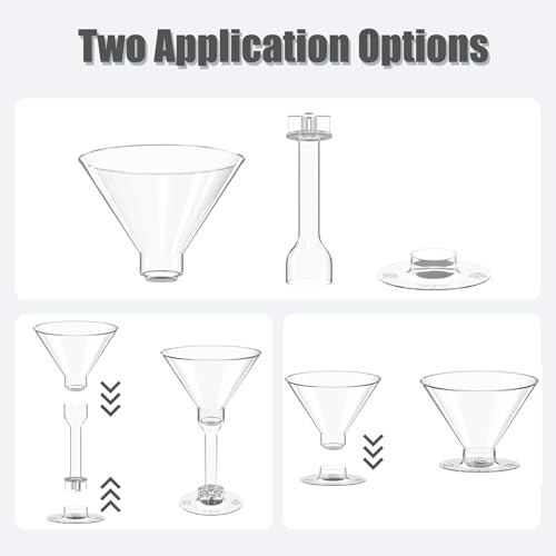 WUWEOT 60 Pack Plastic Martini Glasses, 5 Oz Tall Cocktail Glasses, Unbreakable Appetizer Dessert Cups Drinkware for Home Bar Restaurant Party Supply - My Kitchen Products
