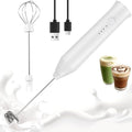 XSBAIHUO Milk Frother Handheld Rechargeable, Frother Wand Drink Mixer Electric Whisk for Coffee, Detachable With 2 Stainless Whisks, Hand Mixer for Lattes, Matcha, Egg(White) - My Kitchen Products
