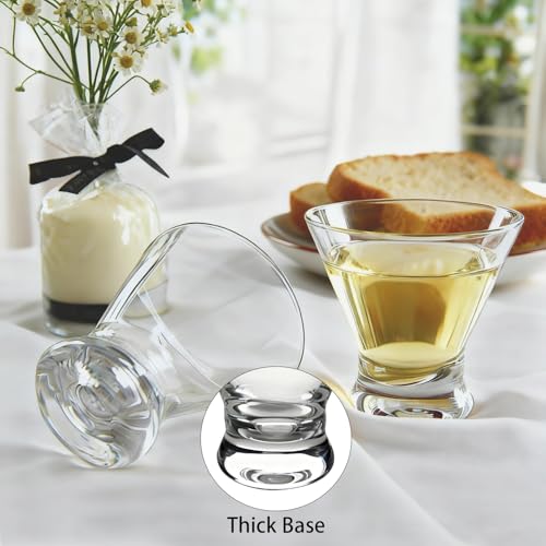 XZZWLL Martini Glasses Set of 2, Crystal Clear with Thick Base Stemless Cocktail Glasses for Margarita, Espresso Martini, Manhattan and Dishwasher Safe, 8 oz - My Kitchen Products
