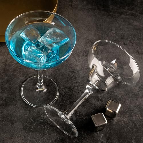 YANGNAY Margarita Glasses Set of 7, 10 oz Reusable Cocktail Glasses with Stem, Perfect for Parties, Mixed Drinks & Frozen Cocktails, Dishwasher Safe - My Kitchen Products