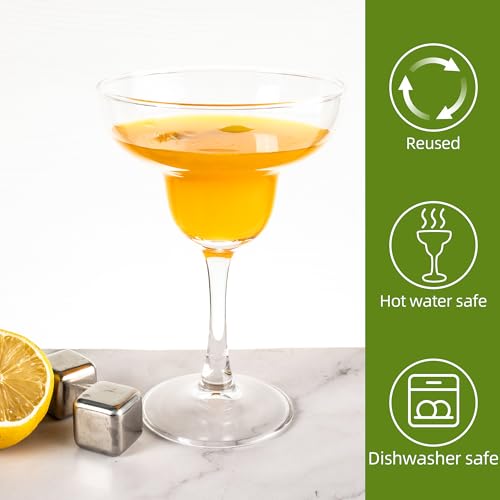 YANGNAY Margarita Glasses Set of 7, 10 oz Reusable Cocktail Glasses with Stem, Perfect for Parties, Mixed Drinks & Frozen Cocktails, Dishwasher Safe - My Kitchen Products