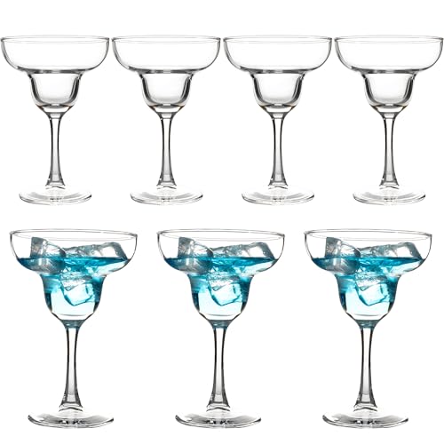YANGNAY Margarita Glasses Set of 7, 10 oz Reusable Cocktail Glasses with Stem, Perfect for Parties, Mixed Drinks & Frozen