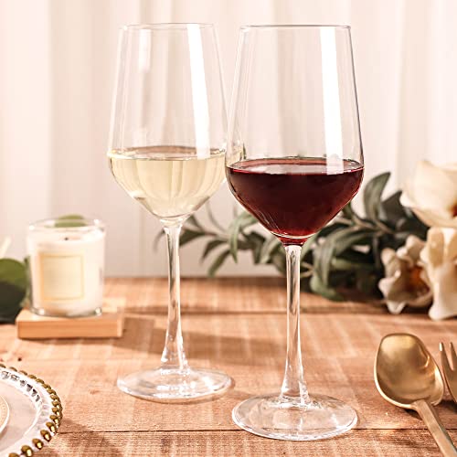 YANGNAY Wine Glasses (Set of 12, 13 Oz), Clear Wine Glasses for Red or White Wine, Smooth Rim, Dishwasher Safe - My Kitchen Products