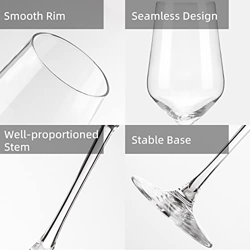 YANGNAY Wine Glasses (Set of 12, 13 Oz), Clear Wine Glasses for Red or White Wine, Smooth Rim, Dishwasher Safe - My Kitchen Products