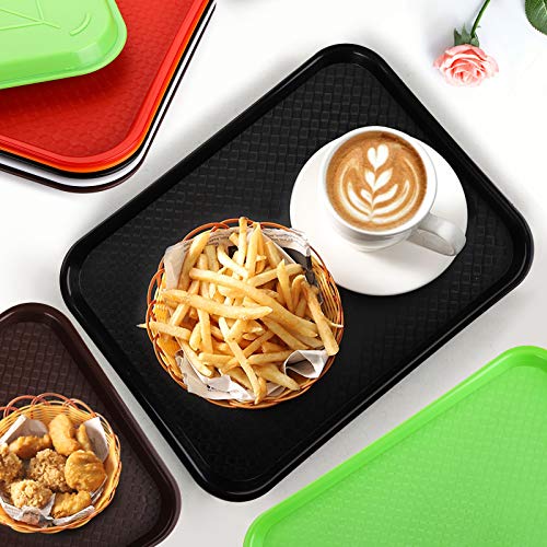 Yarlung 6 Pack Plastic Fast Food Trays, 16x12 Inches Restaurant Serving Trays Set for Coffee Table, Kitchen, Party, 6 Colors - My Kitchen Products
