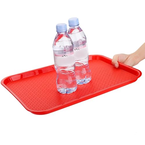Yarlung 6 Pack Plastic Fast Food Trays, 16x12 Inches Restaurant Serving Trays Set for Coffee Table, Kitchen, Party, 6 Colors - My Kitchen Products