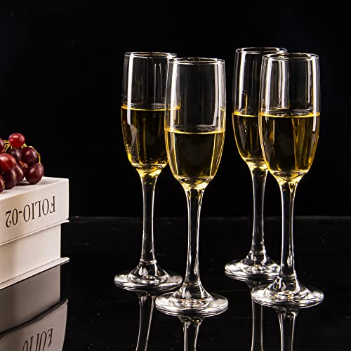 YARYOUNG Champagne Flute Glasses Set of 12, 6 Oz Classic Champagne Glass Set for Wedding, Birthday, Anniversary, Party - My Kitchen Products