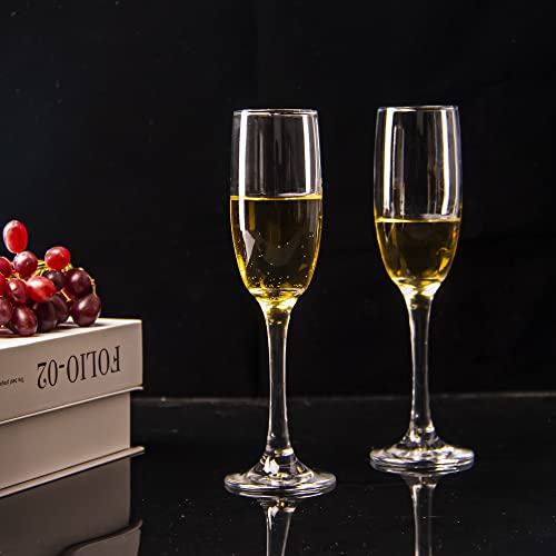 YARYOUNG Champagne Flute Glasses Set of 12, 6 Oz Classic Champagne Glass Set for Wedding, Birthday, Anniversary, Party - My Kitchen Products