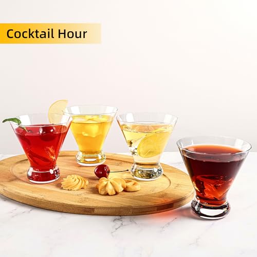 YARYOUNG Martini Glasses Set of 12, 8Oz Stemless Martini Cocktail Glasses, Modern Cocktail Glasses for Bar/Margarita/Whiskey/Gin/Tequila/Cosmopolitan,Dishwasher Safe,No-Stem Martini Glassware Gift Set - My Kitchen Products