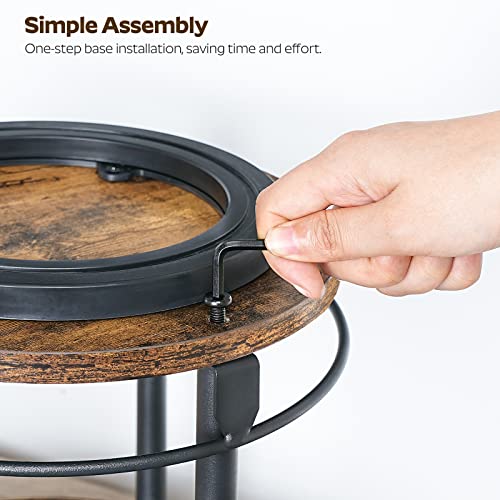 YATINEY Lazy Susan Organizer, Rotating Spice Rack, 2 Tier Spice Turntable Organizer, Industrial Turntable Spice Holder, for Kitchen Countertop and Cabinet, Compact and Versatile, Rustic Brown SR22BR - My Kitchen Products