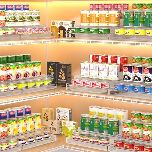 Yecuip Expandable Can Rack Organizer for Pantry, 3-Tier Adjustable Can Storage Holder, Holds Up to 24 Cans, Acrylic Canned Food Organizer for Pantry, Cabinet, Countertop, Kitchen - My Kitchen Products