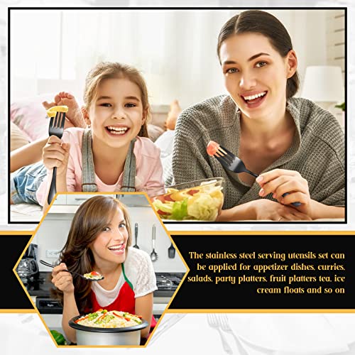 Yetene 19 Pieces Serving Flatware Set Including Stainless Steel Spatulas, Forks, Spoons, Perforated, Soup, Skimmers Spoon, Buffet Tongs, Heavy Duty Serving Tongs for Home(Black) - My Kitchen Products