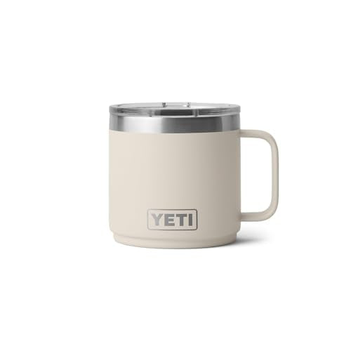 YETI Rambler 14 oz Ceramic Lined Stackable Mug, Vacuum Insulated, Stainless Steel with MagSlider Lid, Cape Taupe - My Kitchen Products