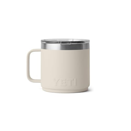 YETI Rambler 14 oz Ceramic Lined Stackable Mug, Vacuum Insulated, Stainless Steel with MagSlider Lid, Cape Taupe - My Kitchen Products