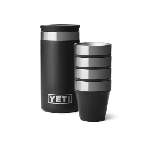 YETI Shot Glasses with Carrying Case, Set of 4, Black - My Kitchen Products