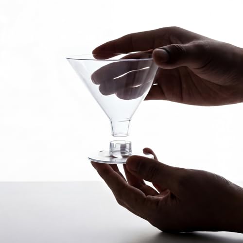 YOUBET 100 PCS Clear Plastic Martini Glasses - 5oz Disposable Cocktail Coupe Glasses for Parties & Gatherings & Weddings & Bars - My Kitchen Products