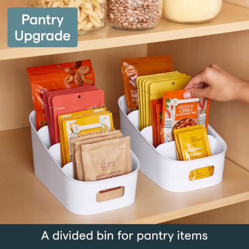 YouCopia ShelfBin Packet Organizer, 4-Tier Stairstep Raised Divided Bin, BPA-Free Storage Caddy for Kitchen Pantry and Cabinet Organization, Tea Bags, Medicine, and More - My Kitchen Products