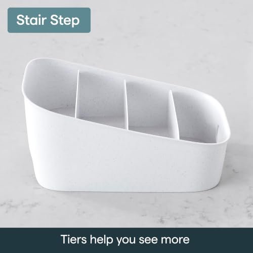 YouCopia ShelfBin Packet Organizer, 4-Tier Stairstep Raised Divided Bin, BPA-Free Storage Caddy for Kitchen Pantry and Cabinet Organization, Tea Bags, Medicine, and More - My Kitchen Products